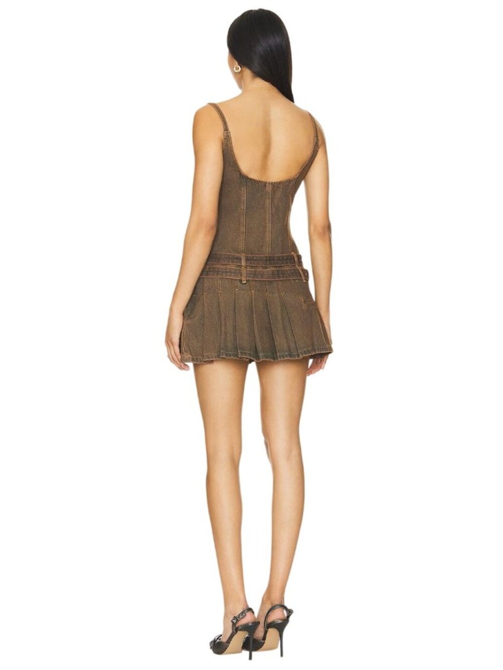 LIONESS Biker Mini Dress in Petrol Medium New Womens Denim - Picture 2 of 16